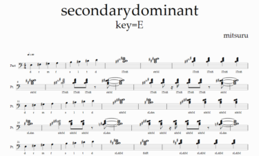 セカンダリードミナントをひいてみよう（5/12）key=Ｅ