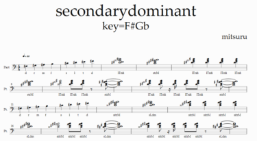 セカンダリードミナントをひいてみよう（7/12）key=F#/Gb